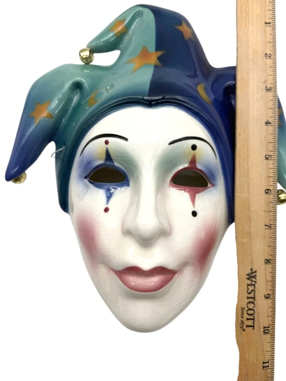 CERAMIC HARLEQUIN WALL MASK 10" - 4