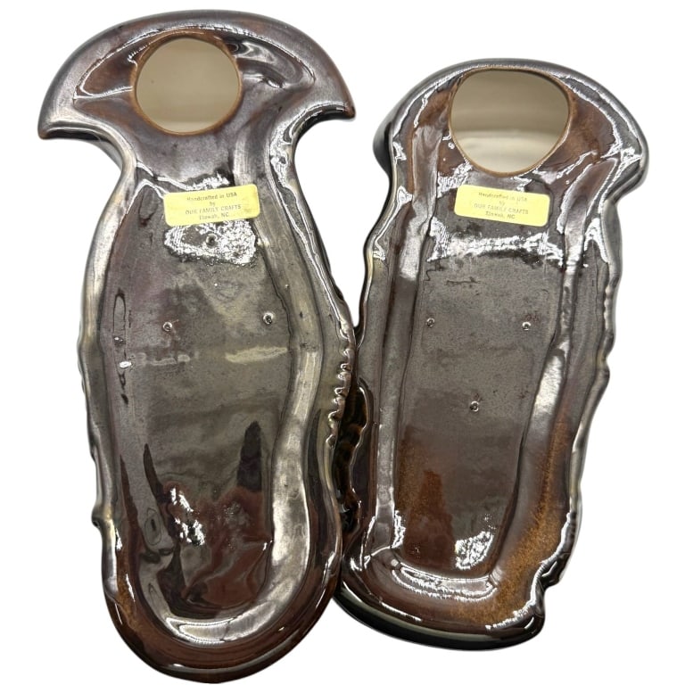 AFRICAN CERAMIC WALL MASKS PAIR 10" - 3
