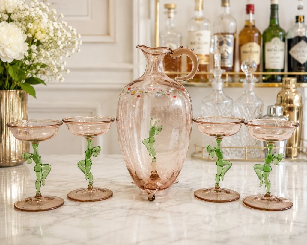 BIMINI FIGURAL ART GLASS WINE SET (1 of 9)