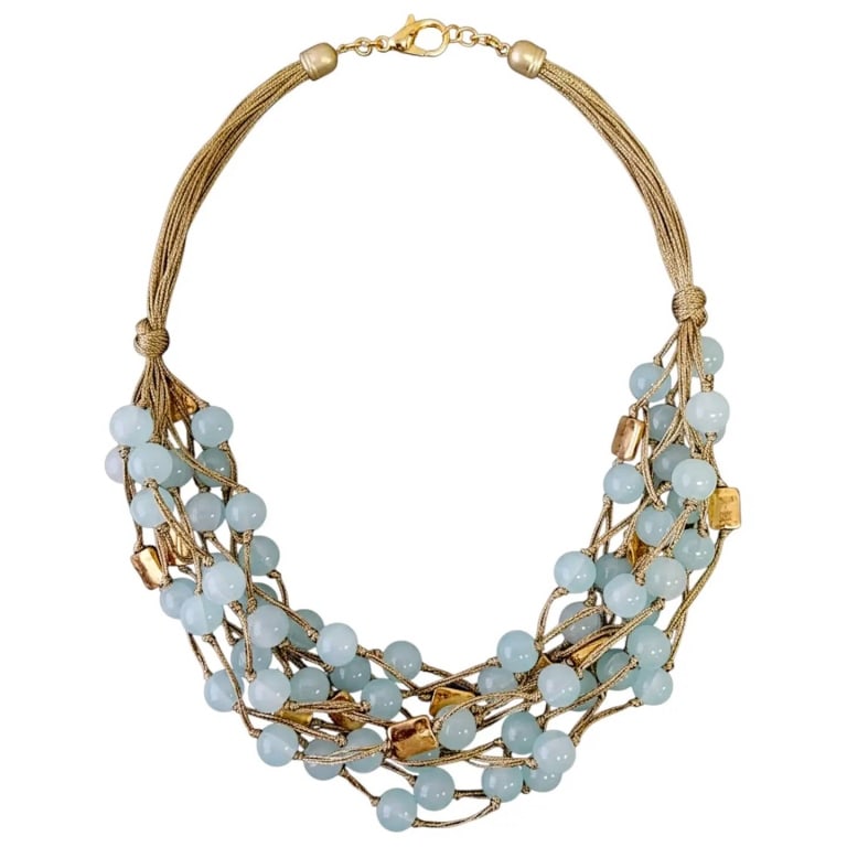 NEW CHUNKY BLUE STATEMENT NECKLACE (1 of 4)