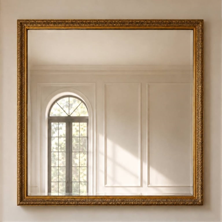 MASSIVE ORNATE GOLD TONE WALL MIRROR 89" X 97" (1 of 9)
