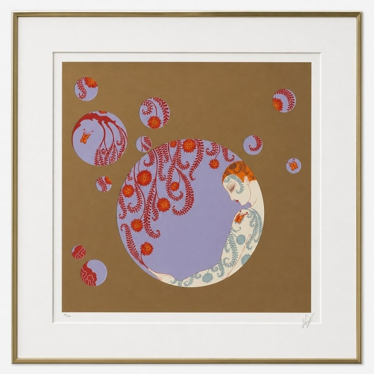 ERTE LIMITED EDITION 181/300 SIGNED 36": Elegant limited edition art print by Ert?, the celebrated Art Deco artist and designer known for his glamorous theatrical figures, fashion-inspired compositions, and highly decorative visual style. Th