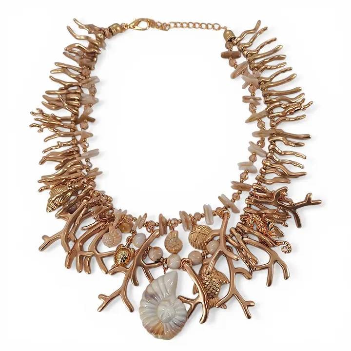 NEW CORAL BRANCH SHELL NECKLACE (1 of 3)