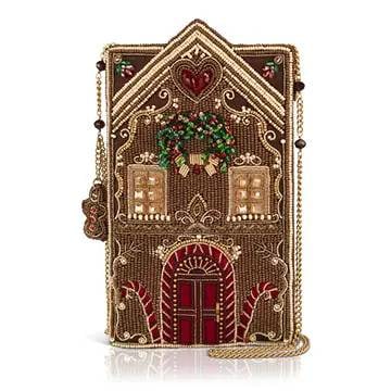 NEW MARY FRANCES GINGERBRAD HOUSE BAG: Every Mary Frances piece is handmade! | | Straight out of a fairy tale and into your holiday rotation. The Candy Cottage crossbody is a hand-beaded gingerbread house come to life, complete with a cand