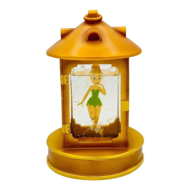 DISNEY TINKER BELL CAPT HOOK LANTERN SNOW GLOBE 7" (1 of 7)