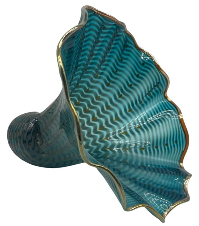 DALE CHIHULY STYLE ART GLASS VASE 10.5" (1 of 9)