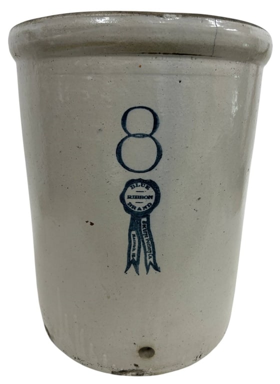 BLUE RIBBON STONEWARE CROCK 17" (1 of 7)