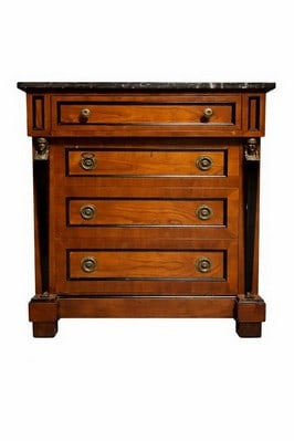VINTAGE EMPIRE REVIVAL CHEST FIGURAL WOOD & MARBLE (1 of 14)