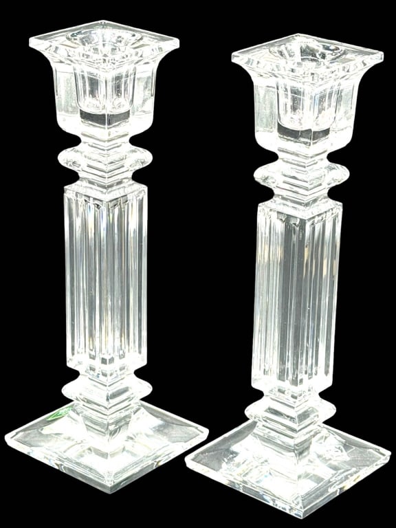 SHANNON CRYSTAL RICHELIEU CANDLESTICKS 10" (1 of 8)