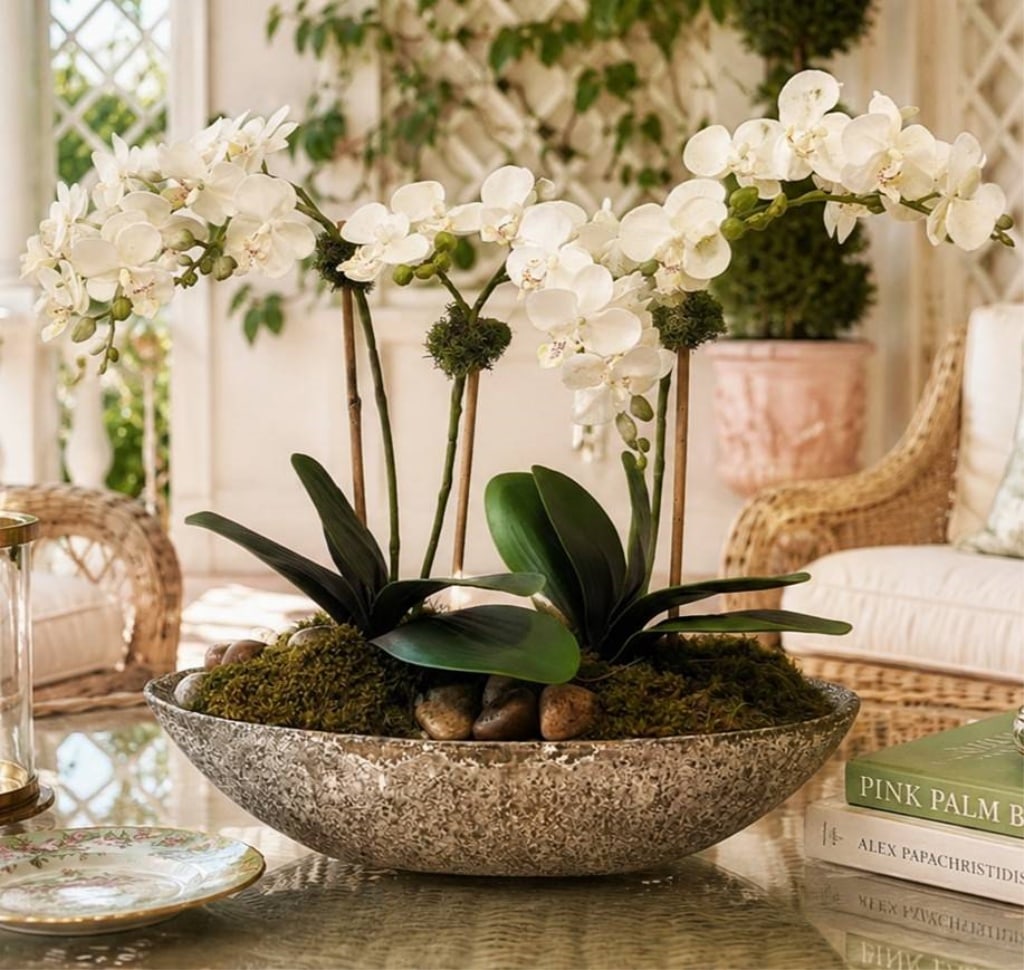 FAUX ORCHID PLANTER ARRANGEMENT 26" (1 of 5)