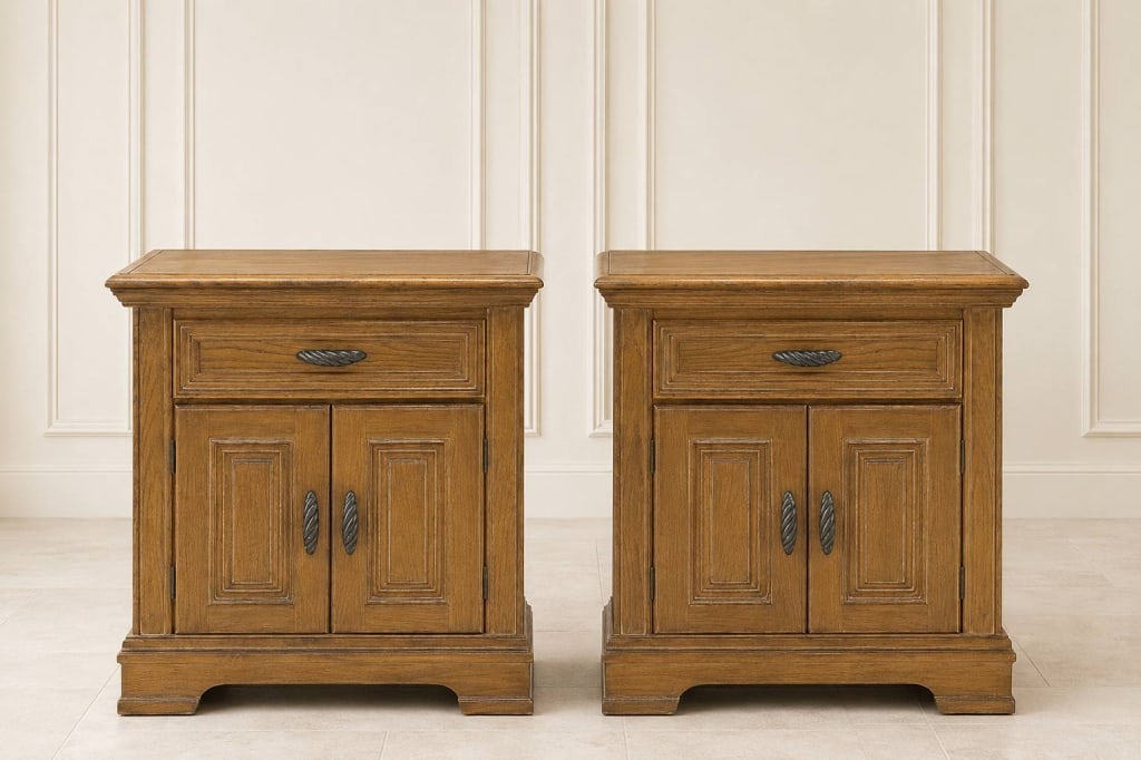 PAIR OF TRADITIONAL OAK NIGHTSTANDS 30" (1 of 11)