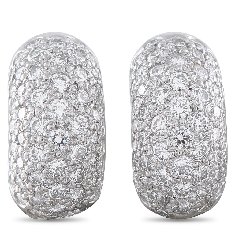 TIFFANY & CO. PLATINUM 0.65CT DIAMOND EARRINGS (1 of 3)