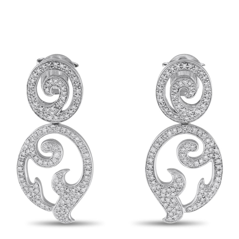 TOUS 18K WHITE GOLD 1.75CT DIAMOND EARRINGS (1 of 4)