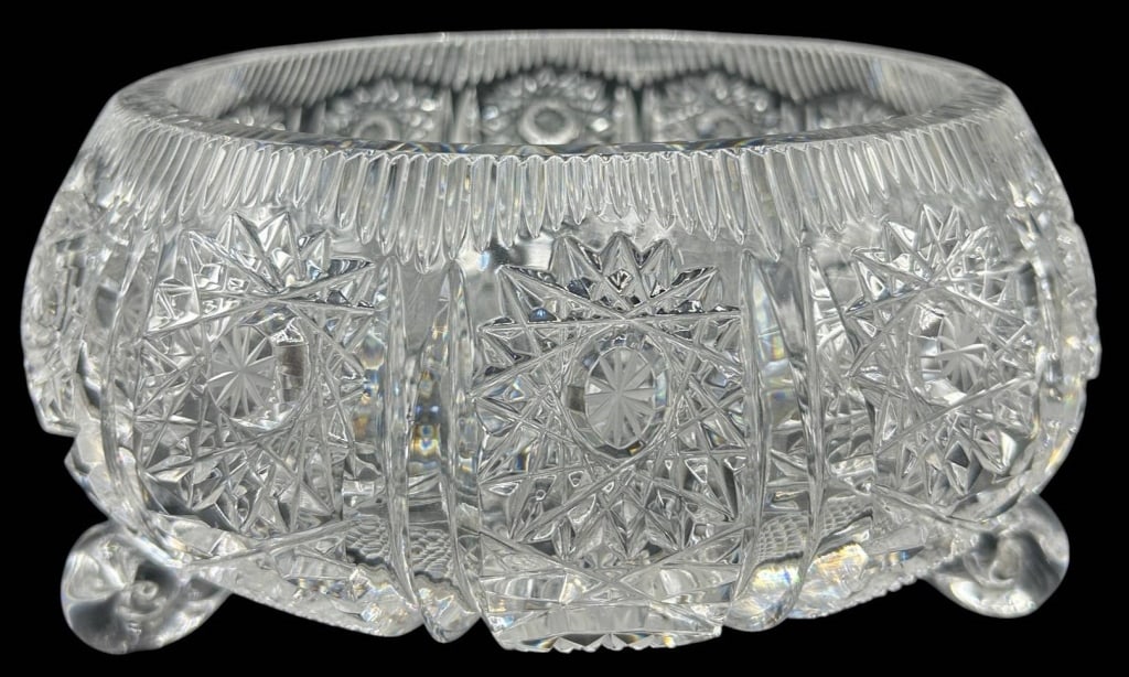 AMERICAN BRILLIANT CUT GLASS CENTERPIECE BOWL 10" (1 of 9)