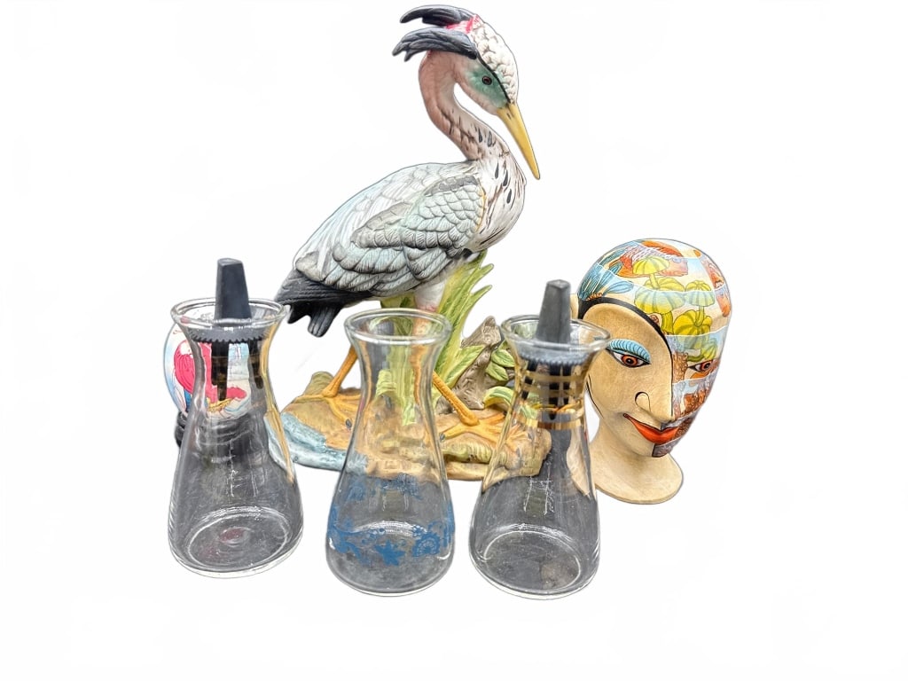 Decorative Bird Figure, Head Sculpture, and 3 (1 of 3)