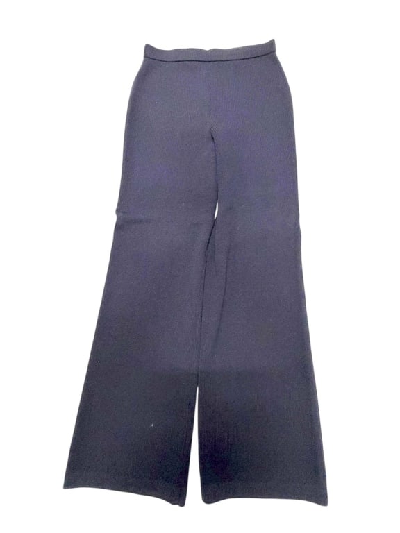ST. JOHN COLLECTION NAVY KNIT PALAZZO PANTS SZ 6 (1 of 4)