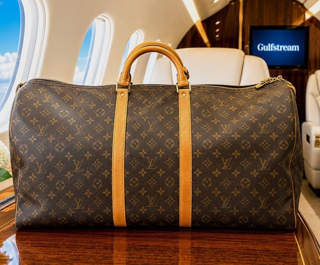 LOUIS VUITTON XL KEEPALL 60 DUFFEL 24": Vintage Louis Vuitton Monogram Canvas Keepall 60 travel bag, crafted in France and dating to approximately 1990. This iconic oversized travel duffel features the classic Monogram coated canvas, natura
