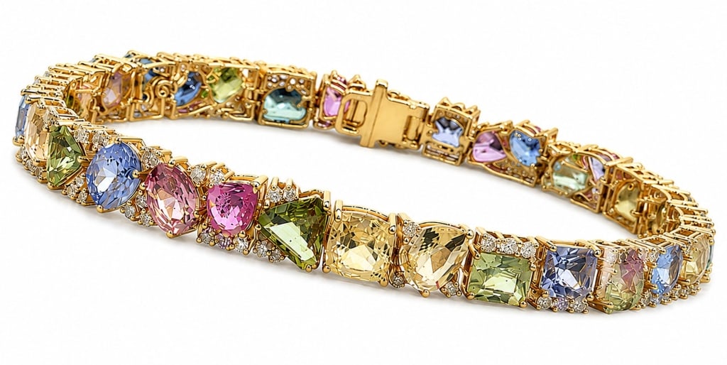 OSCAR FRIEDMAN 14K SAPPHIRE & DIAMOND BRACELET (1 of 4)