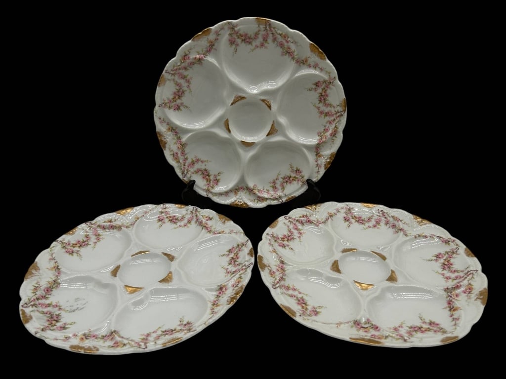 HAVILAND LIMOGES OYSTER PLATES SET 3 8" (1 of 5)
