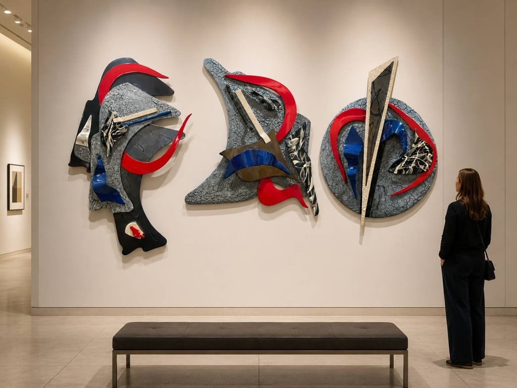 ALAN GIBSON CERAMIC WALL TRIPTYCH 48" (1 of 10)
