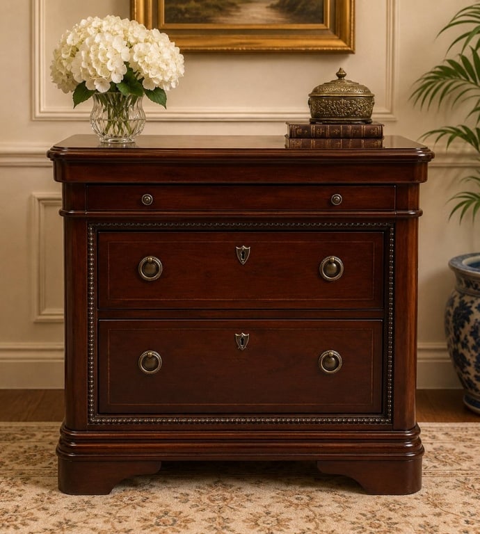TRADITIONAL MAHOGANY BEDSIDE CHEST 27" (1 of 8)