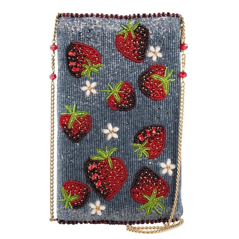 NEW MARY FRANCES STRAWBERRY JAM: Every Mary Frances piece is handmade! | | This beaded crossbody purse is basically dessert for your outfit. Covered in juicy strawberries, it?s bright, flirty, and impossible not to smile at. Sweet,