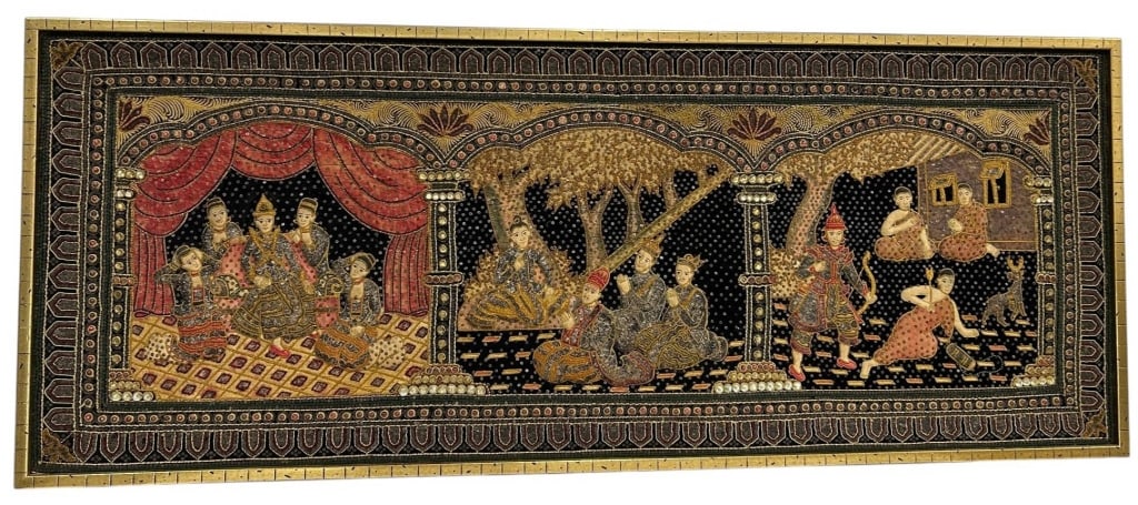 THAI TAPESTRY WALL ART 64" (1 of 8)
