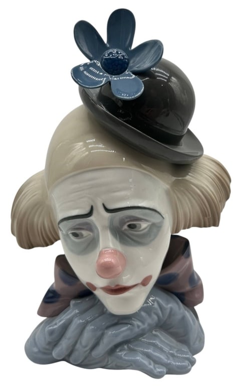 LLADRO SAD CLOWN BUST FIGURINE 10" (1 of 5)