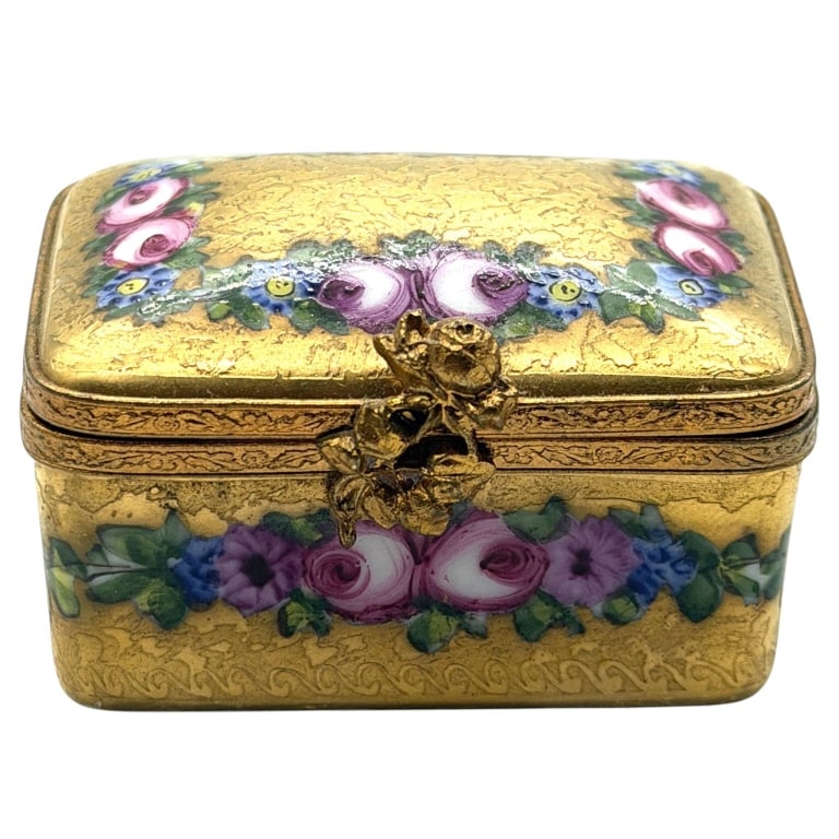 LIMOGES HAND PAINTED GOLDEN BOX 1" (1 of 4)