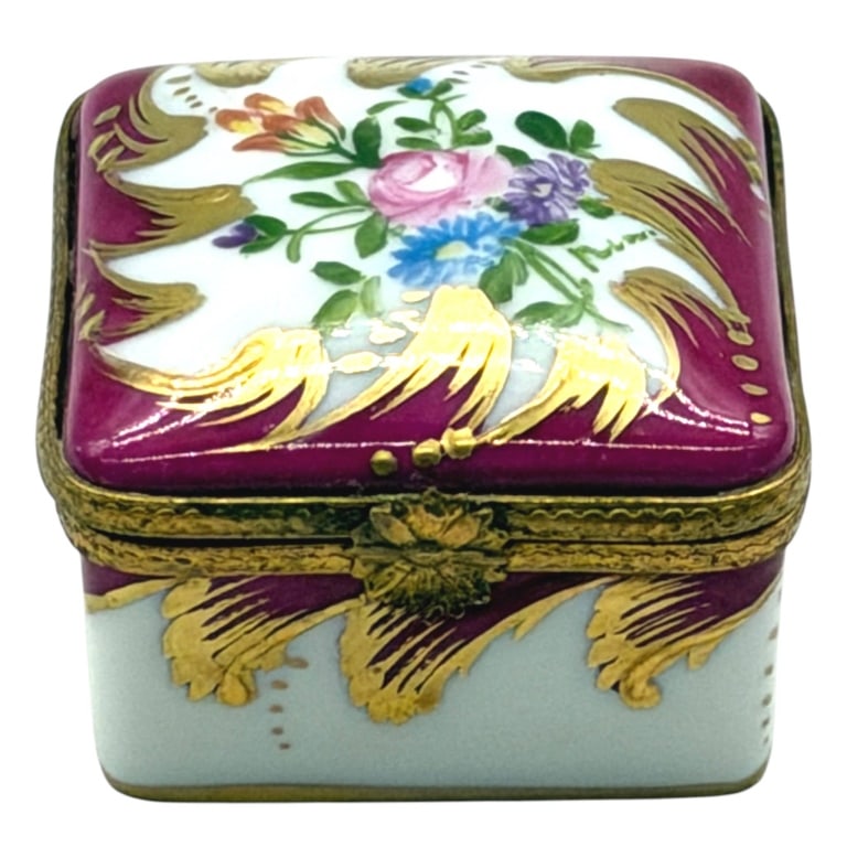LIMOGES ART NOVEAU HAND PAINTED BOX 1" (1 of 4)