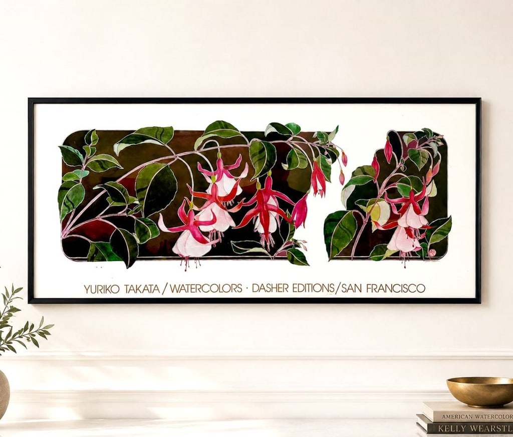 YURIKO TAKATA FUCHSIA FLORAL PRINT 40" (1 of 7)