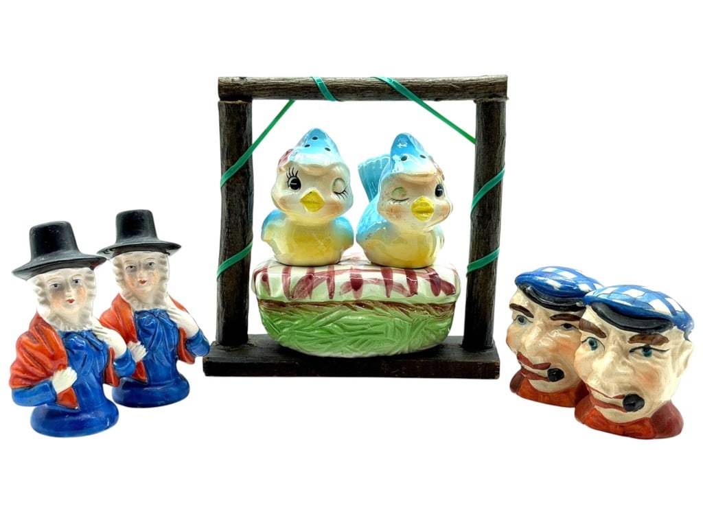 JAPANESE S&P SHAKER LOT W SWINGING BIRD 3 SETS 5" (1 of 5)