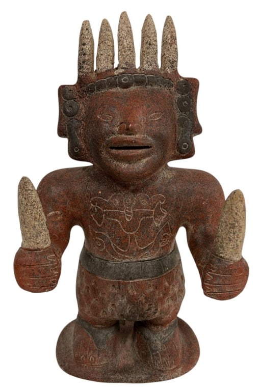 MESOAMERICAN WARRIOR FIGURE SCULPTURE 14" (1 of 5)