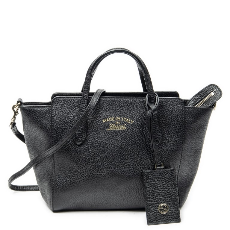 GUCCI MINI SWING BLACK CALFSKIN LEATHER TOTE (1 of 10)
