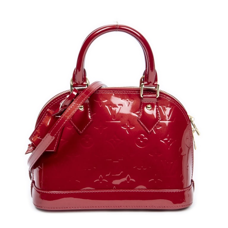 LOUIS VUITTON ALMA BB INDIAN ROSE MONOGRAM BAG: LOUIS VUITTON ALMA BB INDIAN ROSE MONOGRAM VERNIS GOLDEN BRASS Dimensions (CM): 23.5*17.5*11.5cm Production Code: MI4103 (40th week of 2013) AA ABC9942