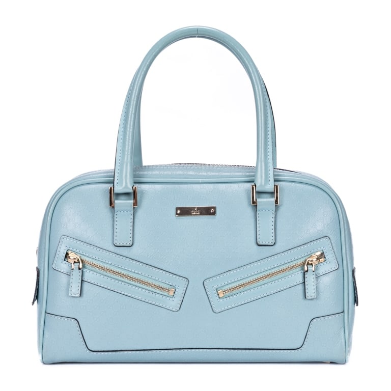 GUCCI CAPRI BOWLER TOTE BLUE MICRO-GUCCISSIM BAG: GUCCI CAPRI BOWLER TOTE MINI BLUE MICRO-GUCCISSIMA LEATHER SILVER Dimensions (CM): 25*15*8cm Production Code: 000-0852-2123 A GTA1743