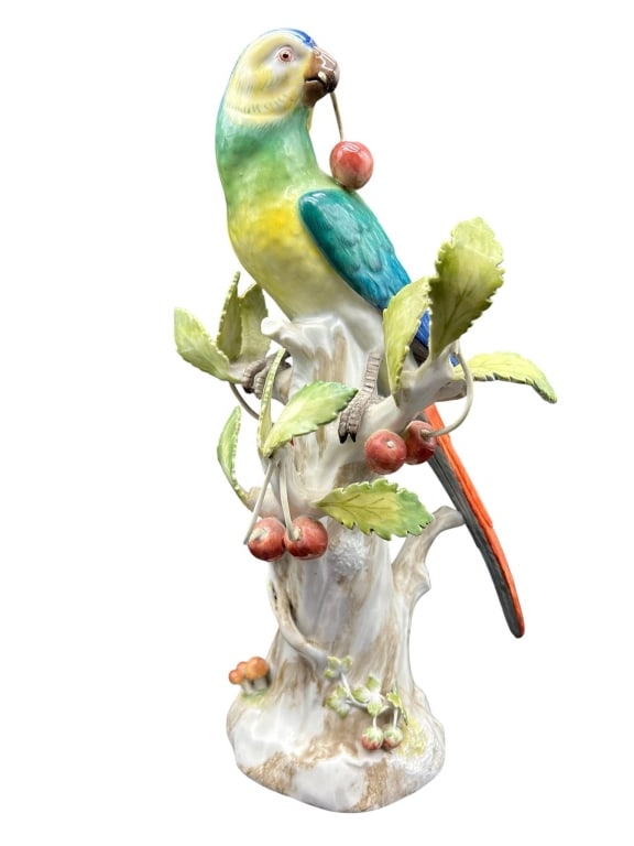 MEISSEN PORCELAIN PARROT WITH CHERRIES 13" (1 of 15)