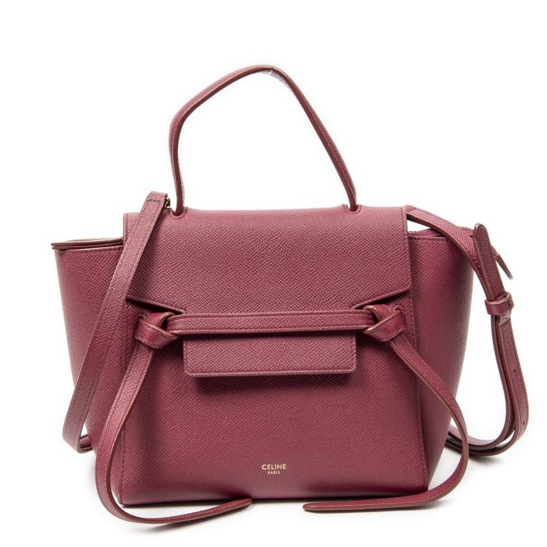 CELINE NANO RASPBERRY PINK CALFSKIN BELT BAG: CELINE NANO BELT BAG RASPBERRY PINK GRAINED CALFSKIN LEATHER GOLD Dimensions (CM): 20*16.5*11cm Production Code: W-PB-3119 A ABC9994