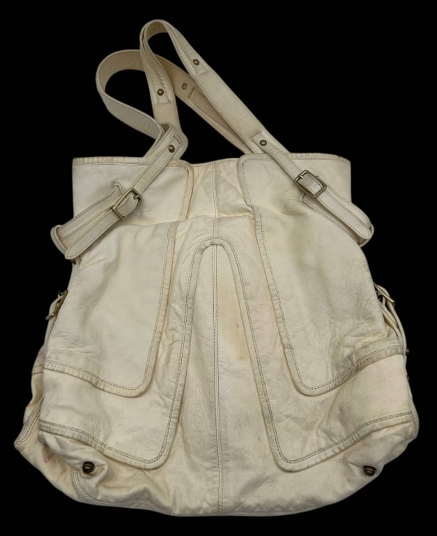 KOOBA CREAM LEATHER TOTE BAG 15" (1 of 6)