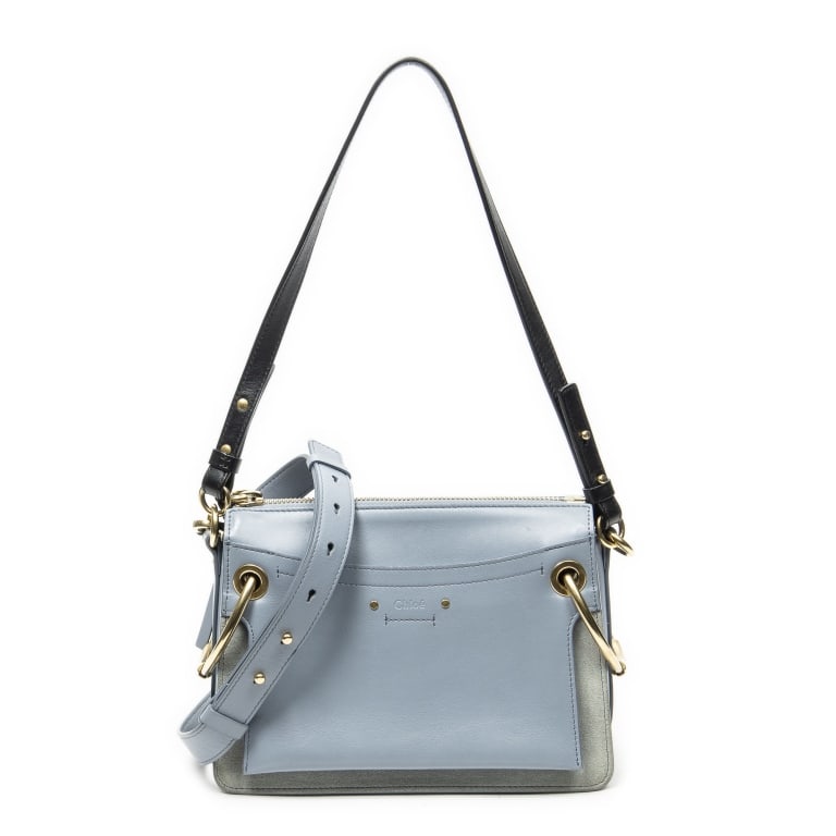 CHLOÉ SMALL ROY LIGHT BLUE CALFSKIN LEATHER BAG: CHLOÉ SMALL ROY LIGHT BLUE CALFSKIN LEATHER GOLD Dimensions (CM): 24.5*17.5*8cm Production Code: 02-18-70-65-6 A ABD1837
