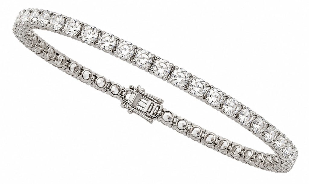 PLATINUM 12.37 CTW DIAMOND TENNIS BRACELET w/ GGA (1 of 4)