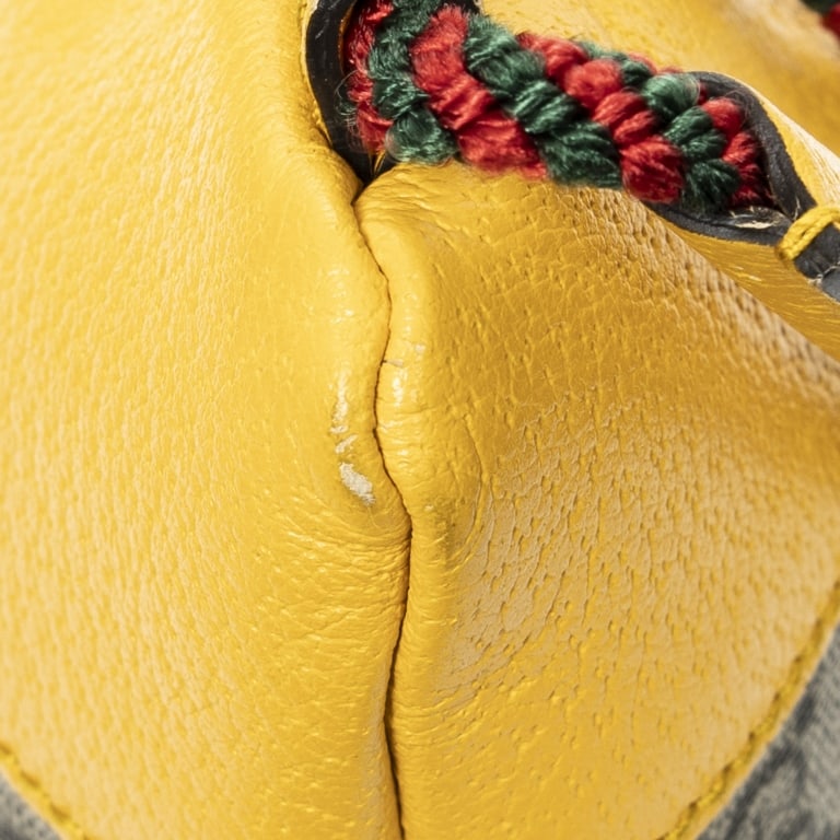GUCCI WEB LOGO DRAWSTRING BACKPACK BEIGE/YELLOW SU - 8
