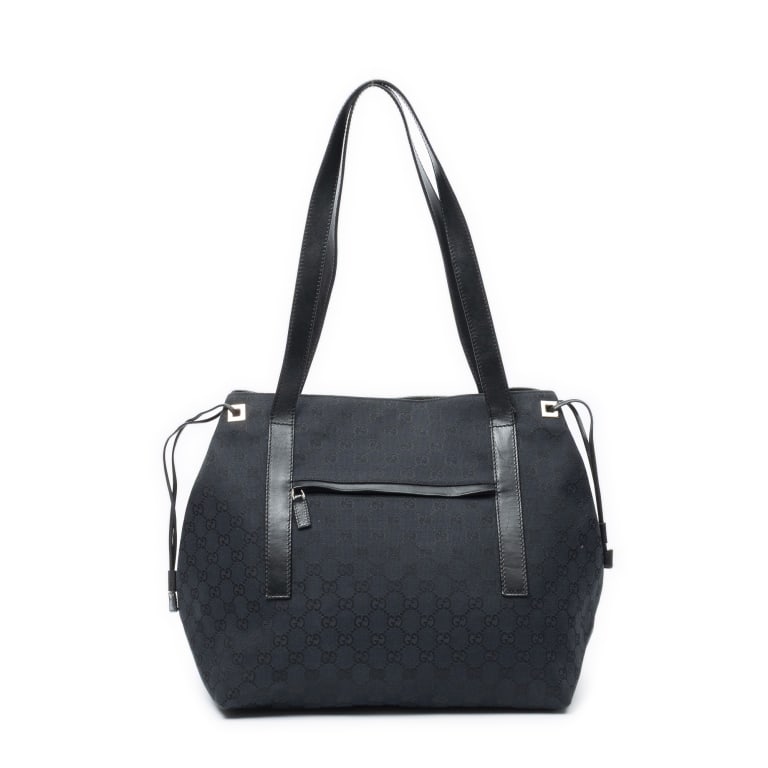 GUCCI SIDE DRAWSTRING BLACK SHOPPING TOTE (1 of 10)