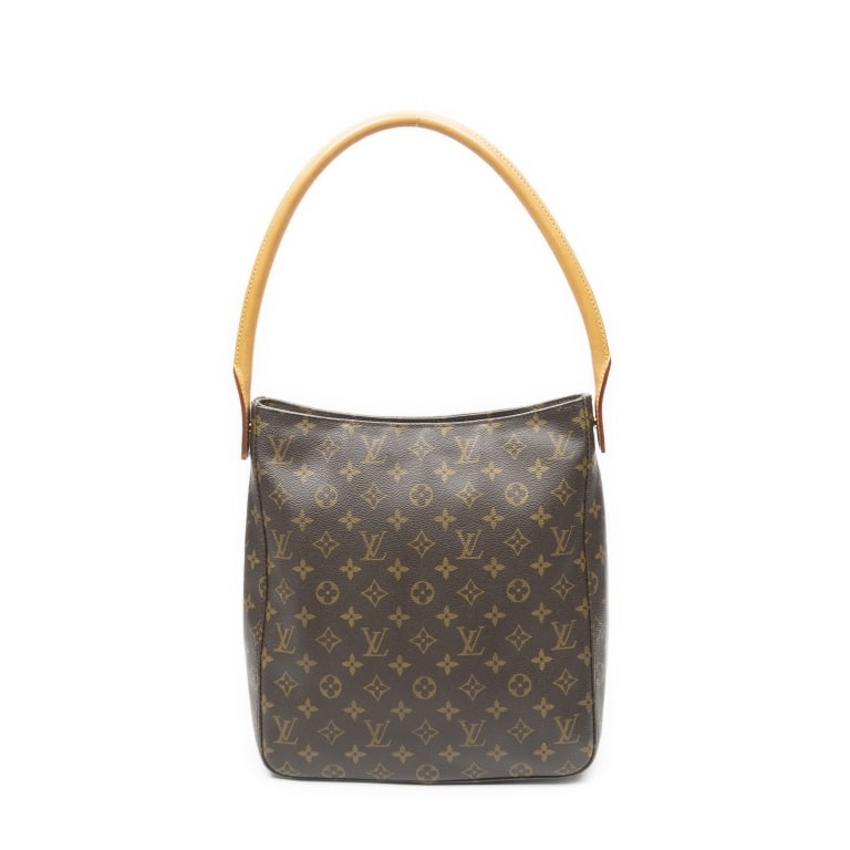 LOUIS VUITTON LOOPING GM BROWN MONOGRAM BAG: LOUIS VUITTON LOOPING GM BROWN MONOGRAM CANVAS GOLDEN BRASS Dimensions (CM): 28*32*11cm Production Code: MI0010 (January 2000) A ABD4031