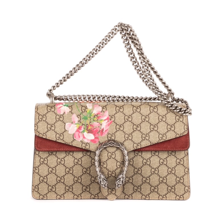 GUCCI LTD. DIONYSUS BLOSSOM SUPREME GG BAG: GUCCI LTD. DIONYSUS BLOSSOM SUPREME GG BLOOM CANVAS Dimensions (CM): 28*16*8cm Production Code: 4000249 520981 A EAH0785