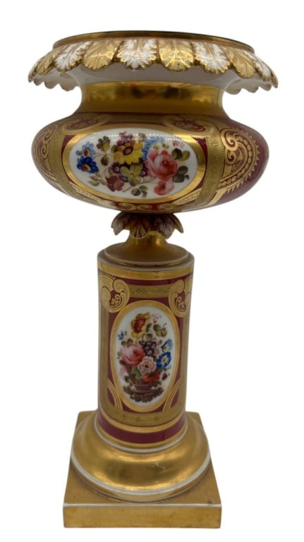 ANTIQUE GILT FLORAL PORCELAIN URN 12" (1 of 7)