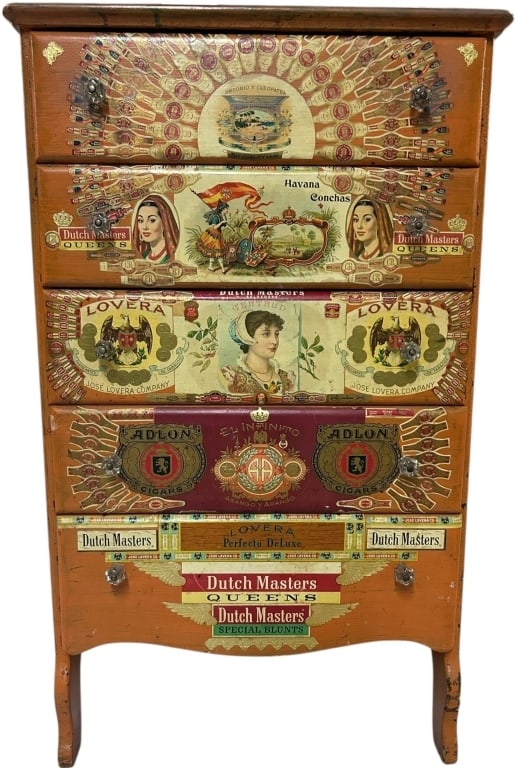 VINTAGE UPCYCLED CIGAR BOX DECOUPAGE DRAWERS 36 (1 of 13)