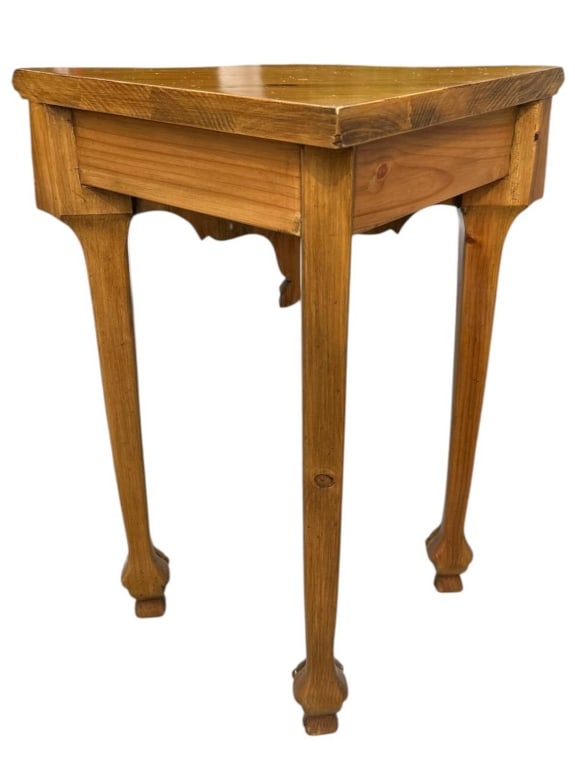 CARVED WOOD TRIANGULAR CORNER TABLE 36" - 4