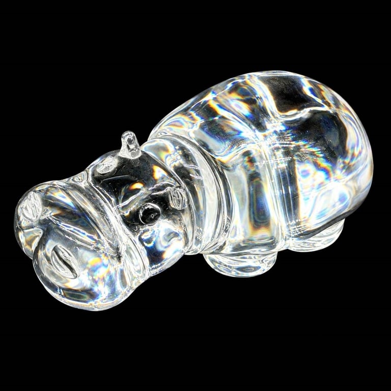 STEUBEN CRYSTAL HIPPO HAND COOLER PAPERWEIGHT 6.5" (1 of 5)