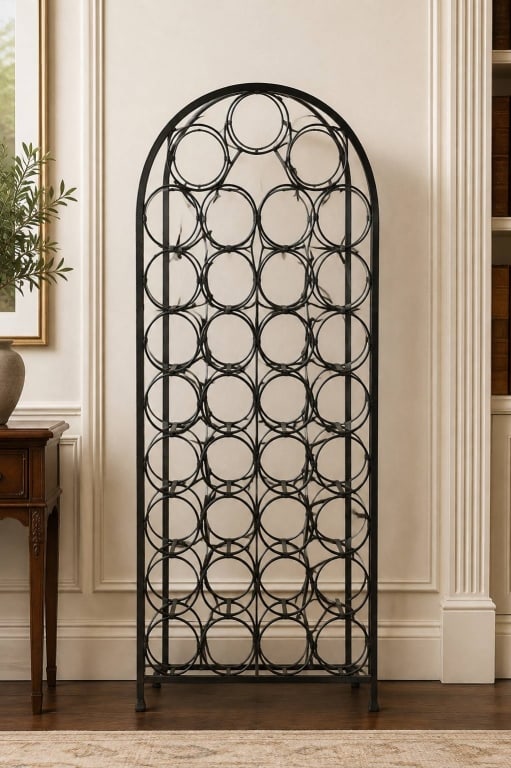 VINTAGE IRON 48 BOTTLE WINE RACK 44" (1 of 6)